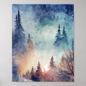 Watercolor Winter Art Wander-Poster Poster (Vorne)