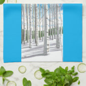 Watercolor Winter Aspen Forest Kitchen Towel Geschirrtuch (Gefaltet)