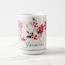 Watercolor Winter-Beeren-Personalisiert