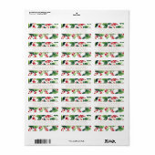 Watercolor Winter Berries & Holadresse Label Adressaufkleber (Vorne)