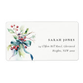 Watercolor Winter Berries Weihnachtsadresse (Vorne)