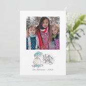 Watercolor Winter Bird Weihnachtsgebäck Foto Karte (Stehend Vorderseite)