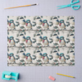 Watercolor Winter Birds with Red Scarf Seidenpapier (Basteln)