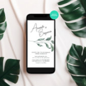 Watercolor Winter Blätter Blume Hochzeitsfeier Einladung