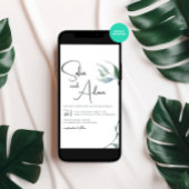 Watercolor Winter Blätter Wedding Party Einladung