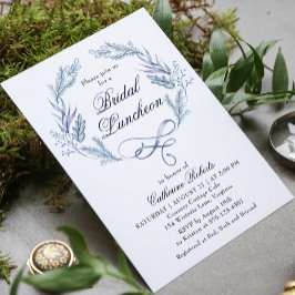 Watercolor Winter Blue Floral Bridal Einladung