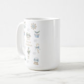 Watercolor Winter Blue Happy Holidays Kaffeetasse (Vorderseite Links)