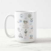 Watercolor Winter Blue Happy Holidays Kaffeetasse (Links)