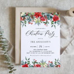 Watercolor Winter Blume Weihnachten Party Einladung<br><div class="desc">Mit dieser individuell gestaltbaren Weihnachtsfeier laden wir Sie zu Ihrer Veranstaltung ein. Es gibt eine Aquarellgarage mit roten Poinsettien,  Rose,  Heiligen,  Pincones und anderen botanischen Akzenten. Personalisieren Sie diese,  indem Sie Ihre Daten hinzufügen. Diese blumengeschmückte Weihnachtsweihnachtsfeier ist in einer Vielzahl von Karotten erhältlich.</div>