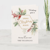 Watercolor Winter Blume Weiß 3 Fotos Weihnachten Karte (Vorderseite)