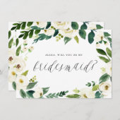 Watercolor Winter Blumenstrauß meine Brautjungfrau (Vorne/Hinten)