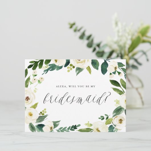 Watercolor Winter Blumenstrauß meine Brautjungfrau (Stehend Vorderseite)