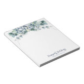 Watercolor Winter Boho Floral Personalized Notizblock (angewinkelt)