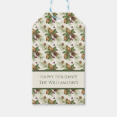 Watercolor Winter Botanical Pattern Geschenkanhänger (Vorderseite)