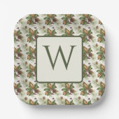 Watercolor Winter Botanical Pattern Pappteller (Vorderseite)