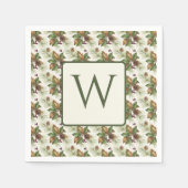 Watercolor Winter Botanical Pattern Serviette (Vorderseite)