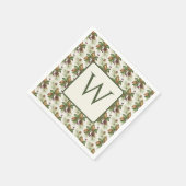 Watercolor Winter Botanical Pattern Serviette (Ecke)