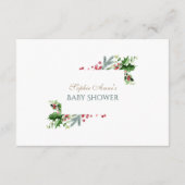 Watercolor Winter Botanisches Gold-Windeln Begleitkarte (Rückseite)