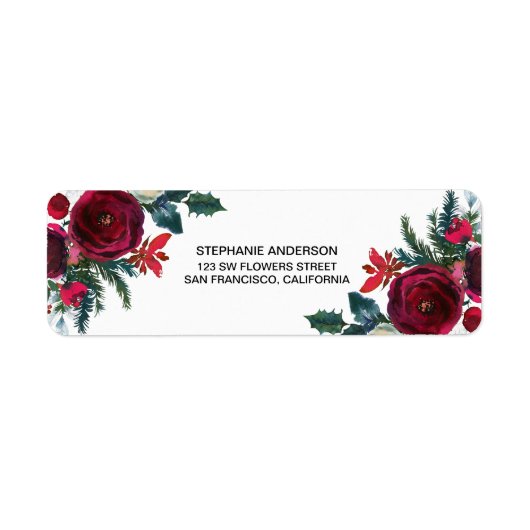 Watercolor Winter Burgund Blume (Vorne)