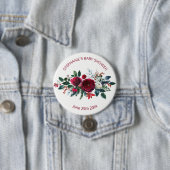 Watercolor Winter Burgund Blume Button (Beispiel)