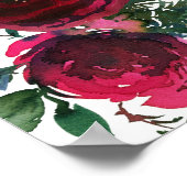 Watercolor Winter Burgund Blume Poster (Ecke)