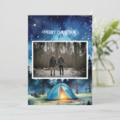 Watercolor Winter Camping Luzern Weihnachten Foto (Stehend Vorderseite)