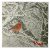 Watercolor Winter Cardinal Ceramic Tile Fliese (Vorderseite)