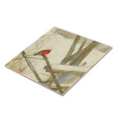 Watercolor Winter Cardinal Fliese (Seite)