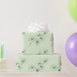 Watercolor Winter Christmas Forest Tree Branch Geschenkpapier