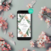 Watercolor Winter Christmas Frame Wedding Party Einladung