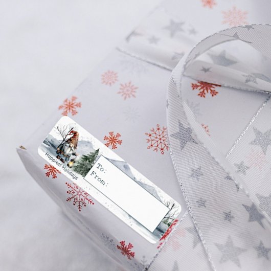 Watercolor Winter Christmas Gnome