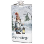 Watercolor Winter Christmas Gnome Flachmann (Links)