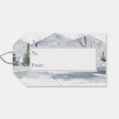 Watercolor Winter Christmas Gnome Geschenkanhänger (Rückseite Horizontal)