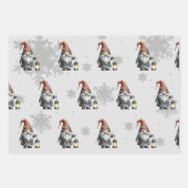 Watercolor Winter Christmas Gnome Geschenkpapier Set (Vorderseite 2)
