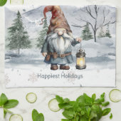 Watercolor Winter Christmas Gnome Geschirrtuch (Gefaltet)