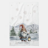 Watercolor Winter Christmas Gnome Geschirrtuch (Vertikal)