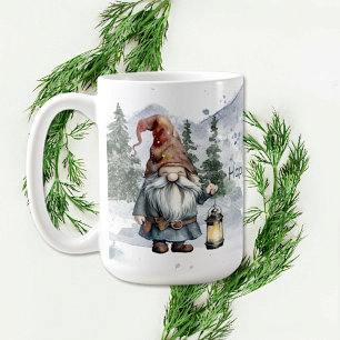 Watercolor Winter Christmas Gnome Kaffeetasse