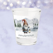 Watercolor Winter Christmas Gnome Schnapsglas