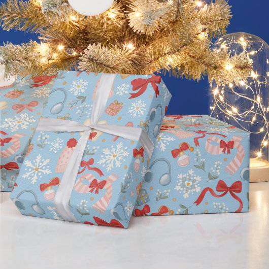 Watercolor Winter Christmas Wrapping Paper Roll Geschenkpapier (Feiertage)