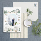 Watercolor Winter Cityscape Foto Weihnachten