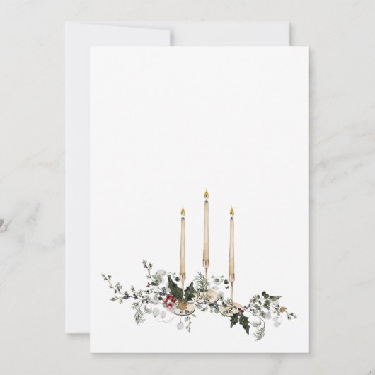 Watercolor Winter Floral Brautparty Einladung (Rückseite)