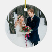 Watercolor Winter Floral FOTO BACK Keramik Ornament (Hinten)