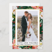 Watercolor Winter Floral Frame Liebe und Danke (Vorne/Hinten)