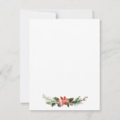 Watercolor Winter Floral Gold Personalisiert Mitteilungskarte (Rückseite)