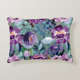 Watercolor Winter Floral Pillow Dekokissen