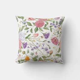 Watercolor Winter Floral Pillow Kissen