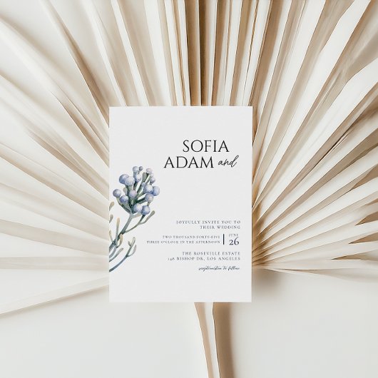 Watercolor Winter Floralr Wedding Party Einladung