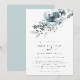 Watercolor Winter Florals Weihnachtsfeier Einladung