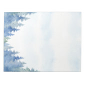 Watercolor Winter Forest Blue Nature Notizblock (Vorderseite)