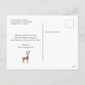 Watercolor Winter Forest Deer Frohe Weihnachten (Rückseite)